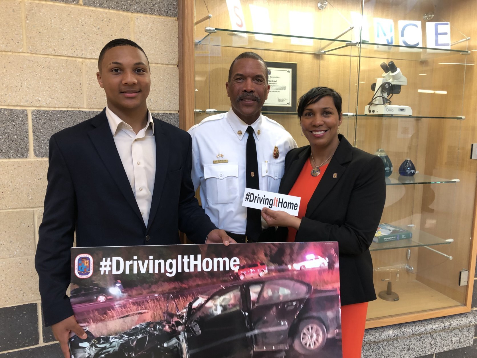 7th grader Jewel Walker, 13 attended the assembly where his mom and Prince George's Council Council member Monique Anderson-Walker (District-8) and Prince George’s County Fire Chief Benjamin Barksdale spoke about driving safely. (WTOP/Kristi King)