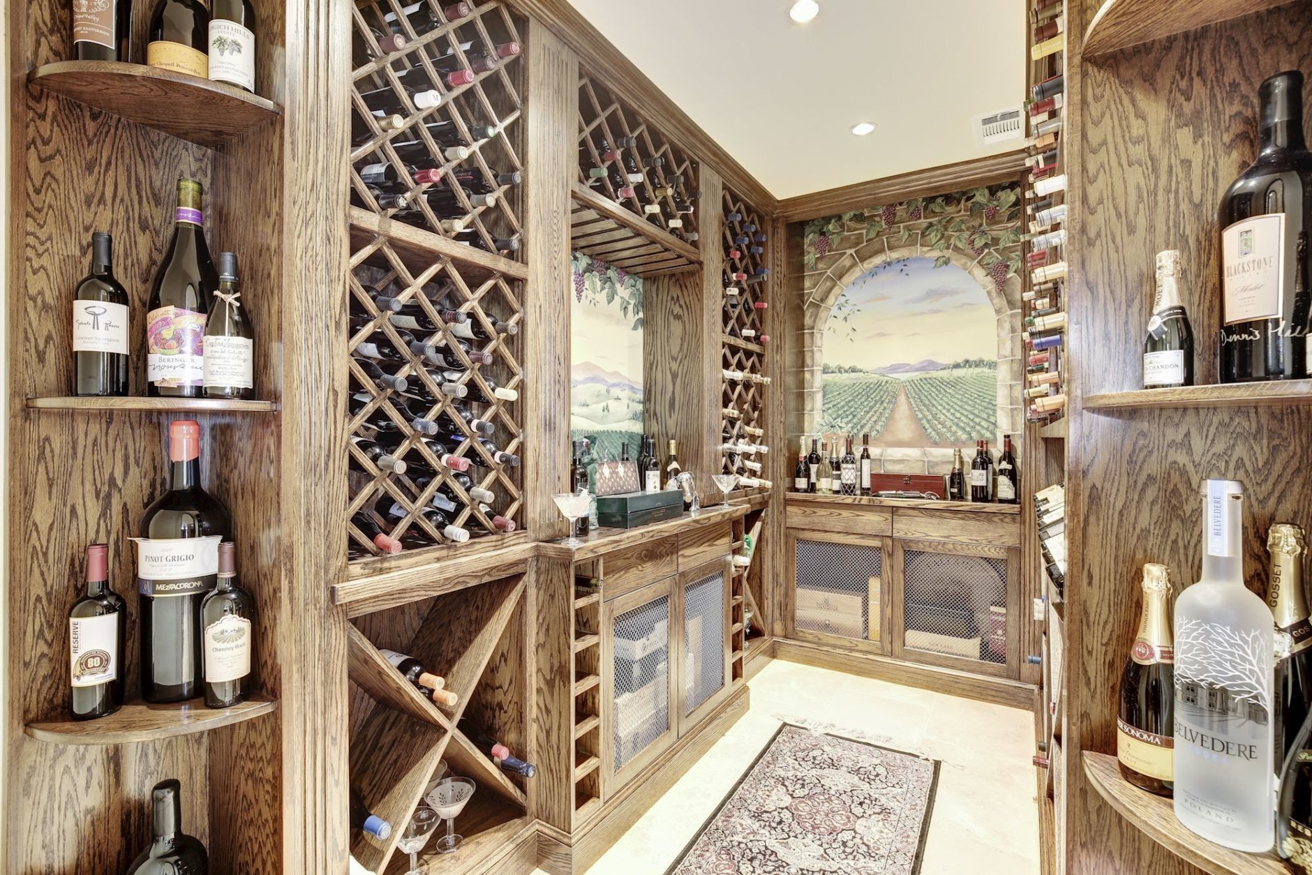 The wine cellar. (Courtesy Washington Fine Properties)