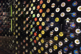 This March 8, 2017 photo shows a display of 45 RPM records at the Stax Museum of American Soul Music in Memphis, Tenn. The Stax recording studio’s roster of stars included Otis Redding, Isaac Hayes and the Staple Singers. Stax eventually went bankrupt but the museum showcases everything from costumes to cars to walls of hit records. (AP Photo/Beth J. Harpaz)