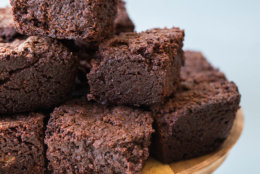 This undated photo made available in August 2018 shows Mexican hot chocolate brownies in New York. This dish is from a recipe by Katie Workman. (Cheyenne Cohen via AP)