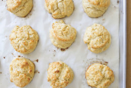 This undated photo provided by America's Test Kitchen in February 2019 shows Buttermilk Drop Biscuits in Brookline, Mass. This recipe appears in “The Complete Cookbook for Young Chefs.” (Joe Keller/America's Test Kitchen via AP)