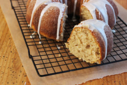 This Jan. 25, 2016 photo shows a sour cream cinnamon coffee cake in Concord, N.H. This Bundt-style cake is from a recipe by Katie Workman. (AP Photo/Matthew Mead)