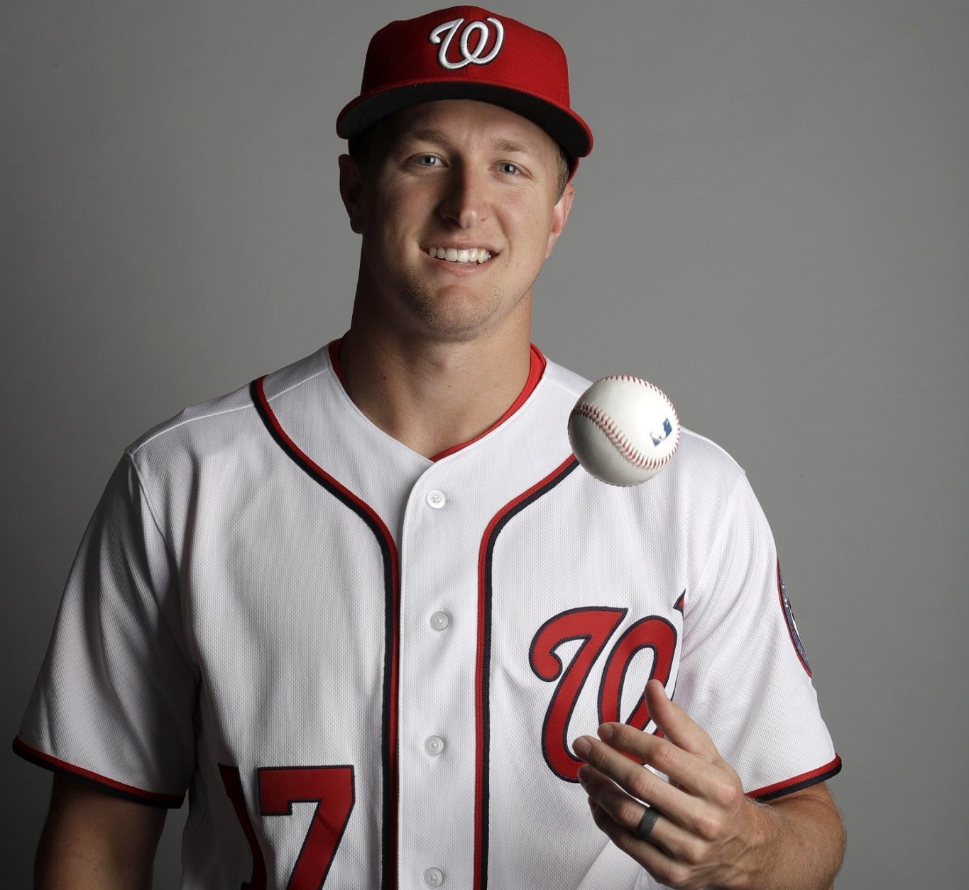 This is a 2019 photo of Andrew Stevenson of the Washington Nationals baseball team. This image reflects the 2019 active roster as of Friday, Feb. 22, 2019, when this image was taken. (AP Photo/Jeff Roberson)
