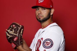 WEST PALM BEACH, FLORIDA - FEBRUARY 22:  Anibal Sanchez #19 of the Washington Nationals poses for a portrait on Photo Day at FITTEAM Ballpark of The Palm Beaches during on February 22, 2019 in West Palm Beach, Florida. (Photo by Michael Reaves/Getty Images)