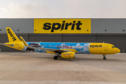 Spirit Airlines has partnered with Disney to promote its upcoming movie Dumbo with a specially-themed Airbus A321 decked out with Dumbo art from nose to tail and the plane has made a stopover at BWI Marshall. (Courtesy Spirit Airlines)