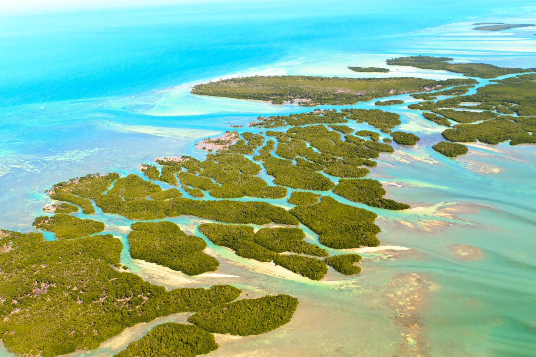 Florida Keys Aerial View (shot from aeroplane)