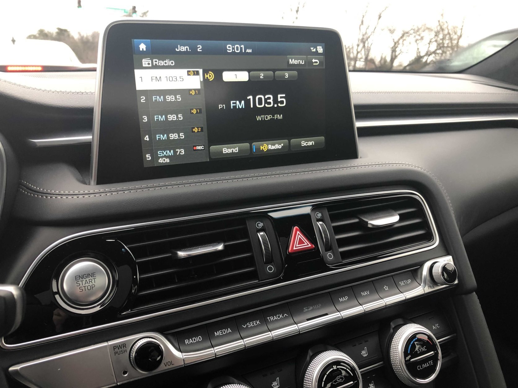 8 inch touchscreen in the 2019 Genesis G70. (WTOP/Mike Parris)