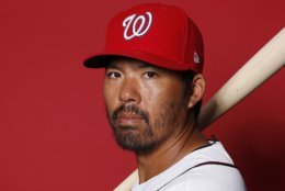 WEST PALM BEACH, FLORIDA - FEBRUARY 22:  Kurt Suzuki #28 of the Washington Nationals poses for a portrait on Photo Day at FITTEAM Ballpark of The Palm Beaches during on February 22, 2019 in West Palm Beach, Florida. (Photo by Michael Reaves/Getty Images)