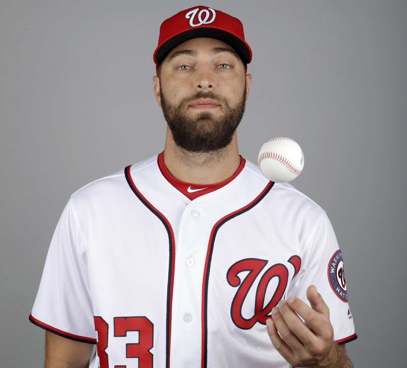 This is a 2019 photo of Matt Grace of the Washington Nationals baseball team. This image reflects the 2019 active roster as of Friday, Feb. 22, 2019, when this image was taken. (AP Photo/Jeff Roberson)