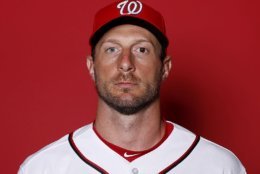 WEST PALM BEACH, FLORIDA - FEBRUARY 22:   Max Scherzer #31 of the Washington Nationals poses for a portrait on Photo Day at FITTEAM Ballpark of The Palm Beaches during on February 22, 2019 in West Palm Beach, Florida. (Photo by Michael Reaves/Getty Images)