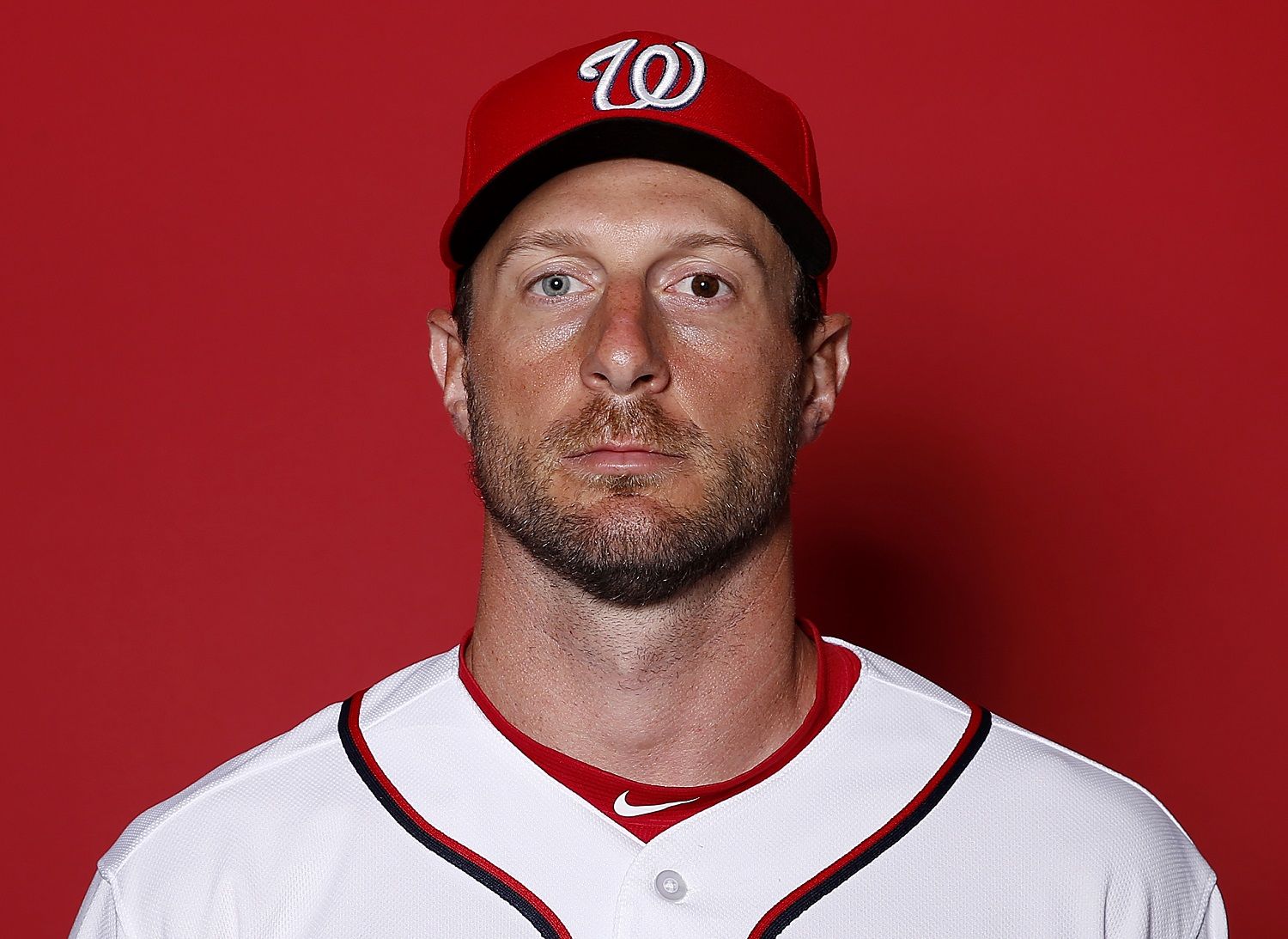 WEST PALM BEACH, FLORIDA - FEBRUARY 22:   Max Scherzer #31 of the Washington Nationals poses for a portrait on Photo Day at FITTEAM Ballpark of The Palm Beaches during on February 22, 2019 in West Palm Beach, Florida. (Photo by Michael Reaves/Getty Images)