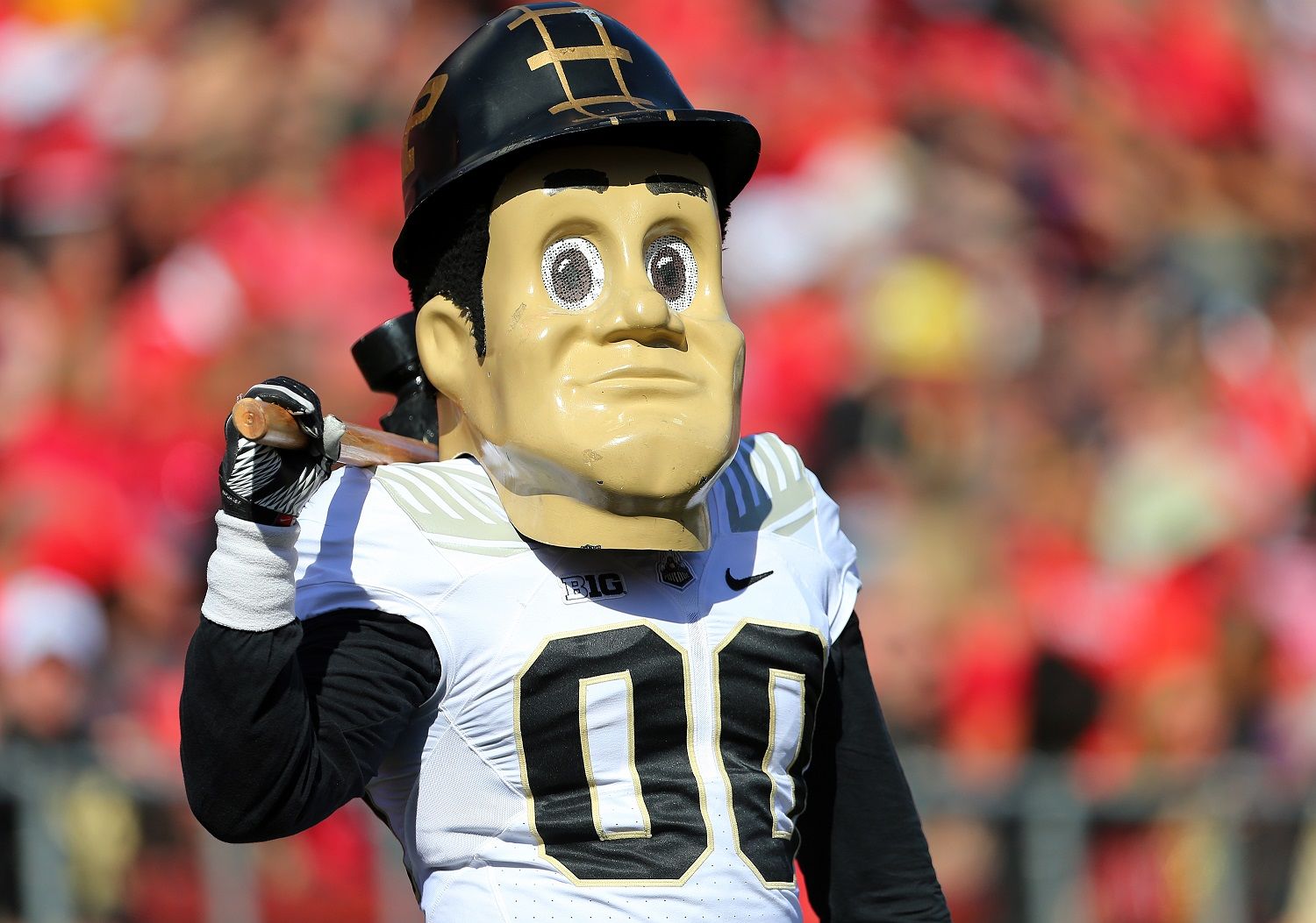 PISCATAWAY, NJ - OCTOBER 21: Purdue Pete, mascot of Purdue Boilermakers during a game against the Rutgers Scarlet Knights on October 21, 2017 in Piscataway, New Jersey. (Photo by Rich Schultz/Getty Images)
