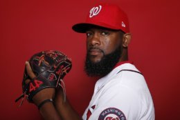 WEST PALM BEACH, FLORIDA - FEBRUARY 22:  Wander Suero #51 of the Washington Nationals poses for a portrait on Photo Day at FITTEAM Ballpark of The Palm Beaches during on February 22, 2019 in West Palm Beach, Florida. (Photo by Michael Reaves/Getty Images)