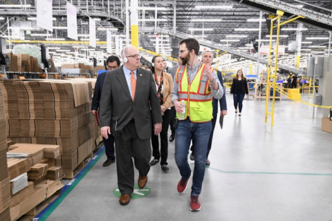 Amazon opens new Maryland warehouse; Hogan still pitching for HQ2