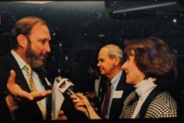Bohannon chats with Kate Ryan during a 1994 event. (File photo)
