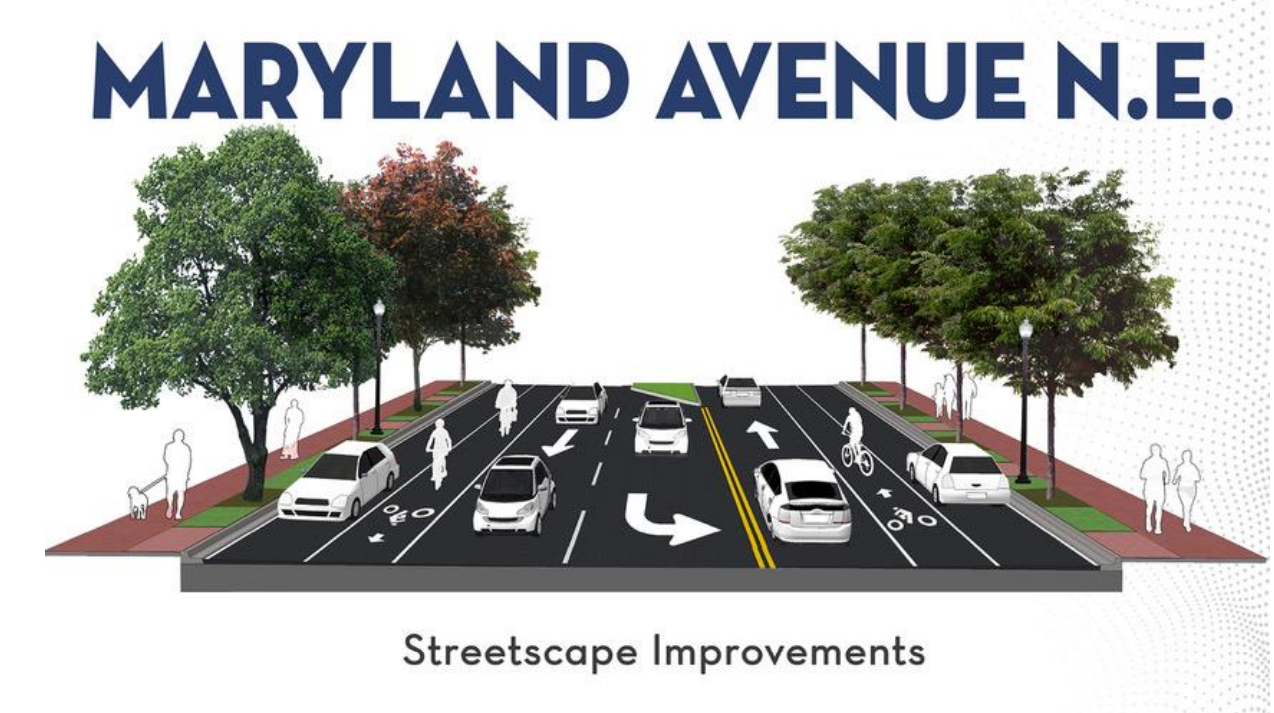 A projection of what Maryland Avenue Northeast will look like after reconstruction is complete (Courtesy DDOT)