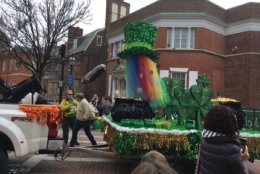 One of the floats featured in the St. Patrick's Day parade in Annapolis. (WTOP/Liz Anderson)