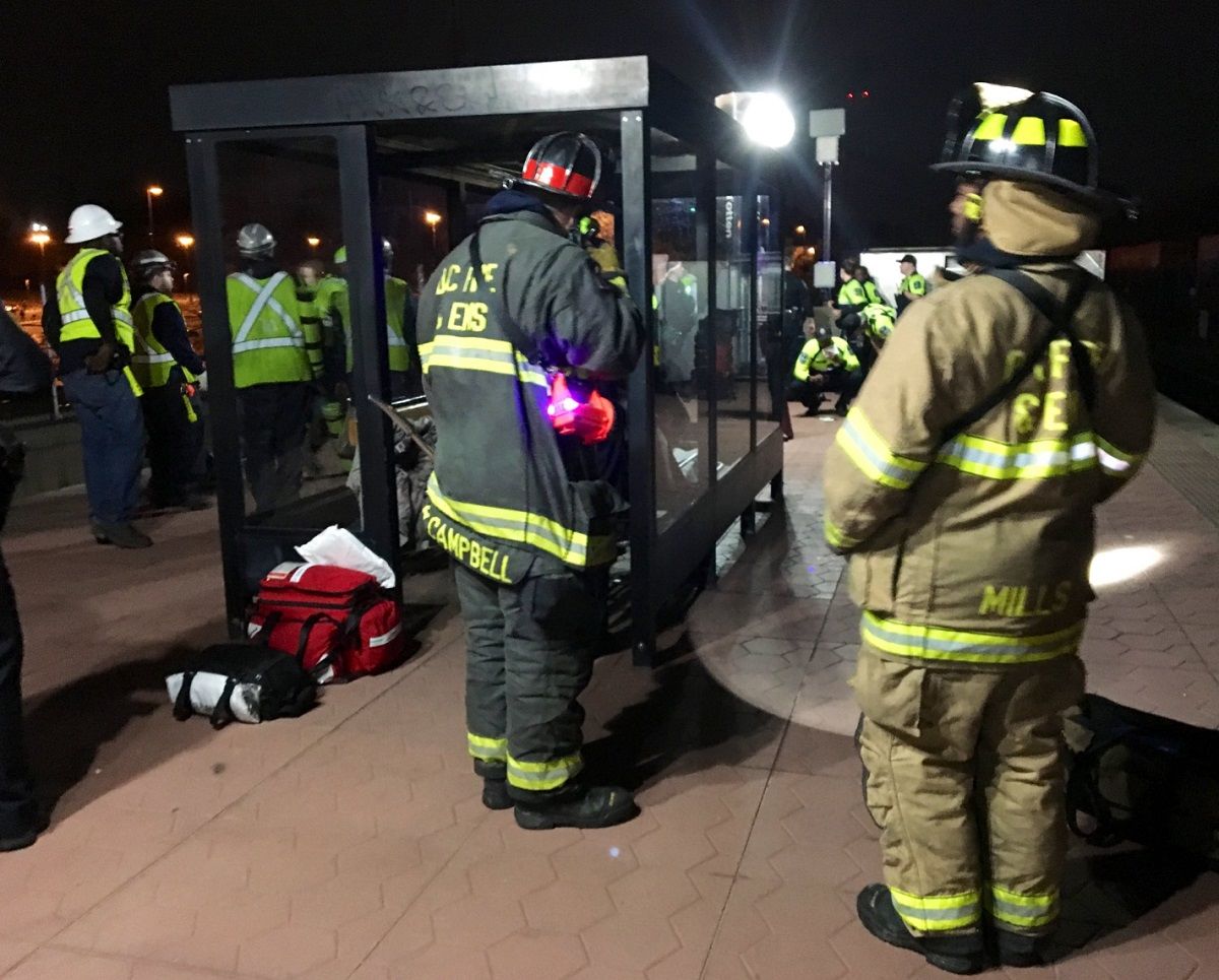 The train came to a stop about 1000 feet away from a station platform. (Courtesy D.C. Fire and EMS)