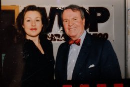 CBS's Charles Osgood (shown here with WTOP reporter Kristi King in a 1994 photo) also worked at the station, but back when the format was music. (File photo)