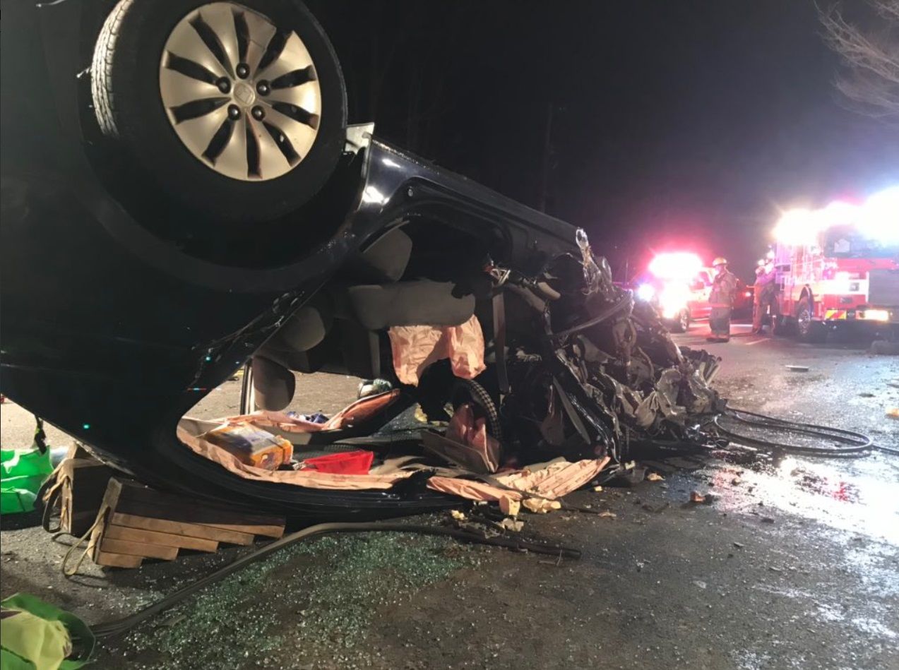 Rescuers initially thought a child could have been in the car but determined it was only one adult. (Courtesy Montgomery County Fire and Rescue)