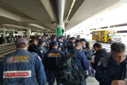 Members of Virginia Task Force 1 arrive in Los Angeles for the training exercise. (Courtesy Virginia Task Force 1)