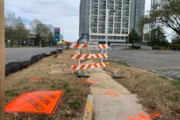 Sidewalk closed for Monarch construction (Tysons Reporter)