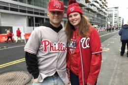 They both live in D.C. He's a lifelong Phillies fan. Somehow, love endures. (WTOP/Michelle Basch)