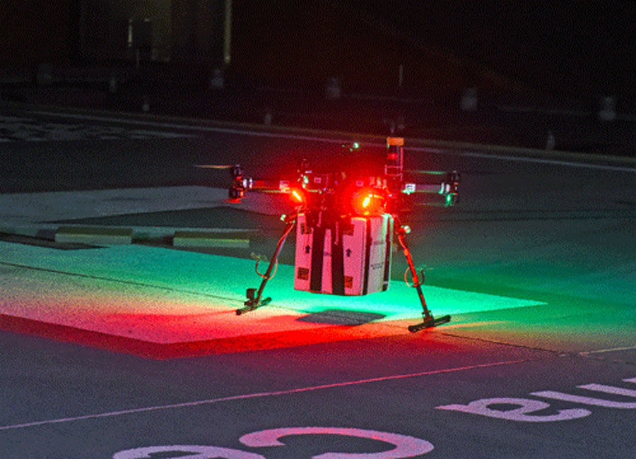 The drone's transplant organ delivery flight happened 12:30 a.m. on Friday, April 19, 2019. (Courtesy University of Maryland School of Medicine and University of Maryland)