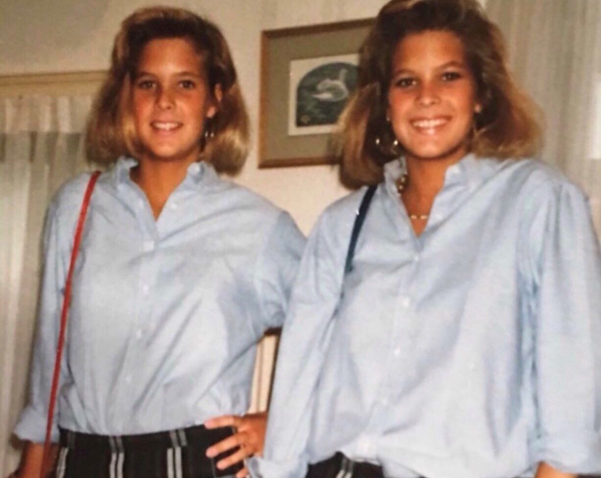 Jenny Carrieri and her twin sister Jody LeCornu on their first day as high school freshman. (Courtesy Jenny Carrieri)