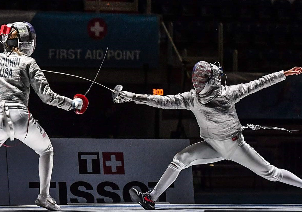"Fencing is very physical and it's also very mental," 15-year-old Honor Johnson said, likening the sport to physical chess. "You have to strategize and figure out what action you should be doing at the right time." (Courtesy Augusto Bizzi/Bizzi Team)