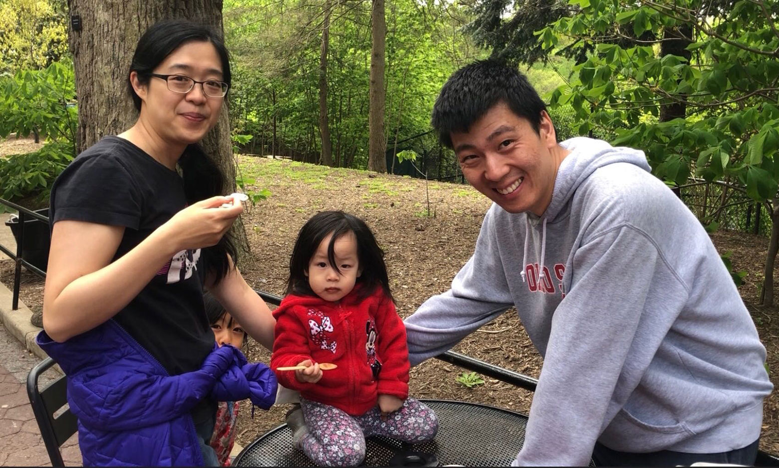 The Zhang family, from Ames, Iowa, visited the National Zoo on Monday. (WTOP/Kristi King)