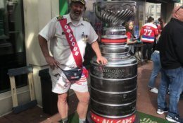 Captain Obvious with the Stanley Cup. (Courtesy Ed Twomey) 