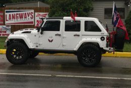 The Famous Caps Jeep riding around town. (Courtesy Ed Twomey) 
