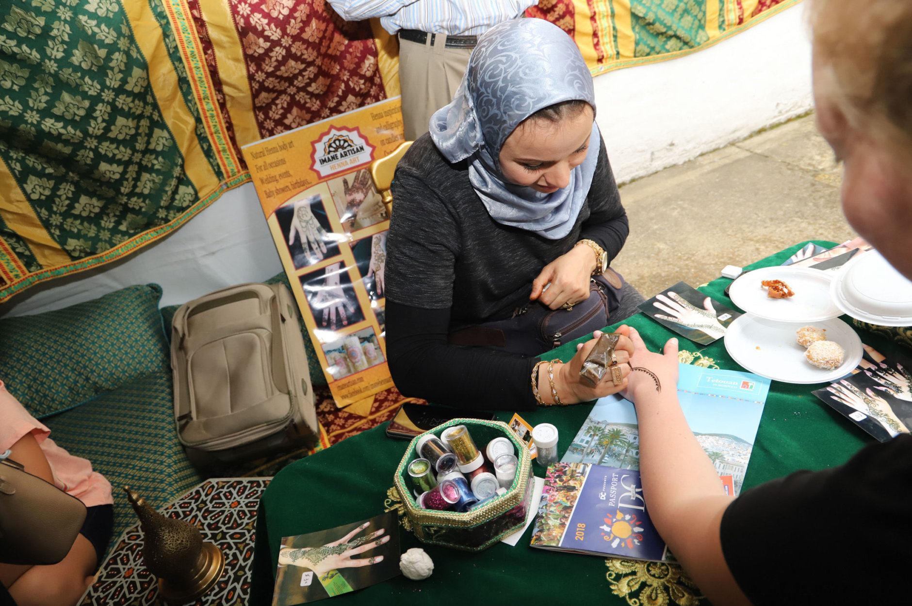 Henna painting at the Moroccan Embassy during the Around the World Embassy Tour. (Courtesy Cultural Tourism DC)