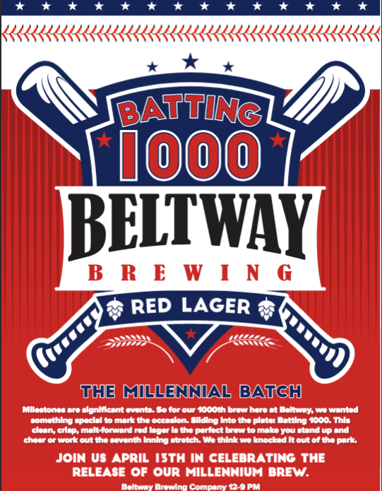 Beltway Brewing is celebrating its 1,000th brewed beer. (Courtesy Beltway Brewing)