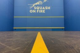 One of the courts at Squash On Fire. Squash courts are 21 feet wide and 32 feet deep. (WTOP/Noah Frank)