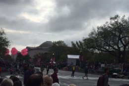 Thousands lined up for the cherry blossom parade on Constitution Avenue in D.C. Saturday, April 13, 2019. (WTOP/John Domen)