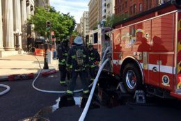 Fire authorities are on the scene of a gas leak on 15th Street, near the White House. (Courtesy D.C. Fire and EMS)