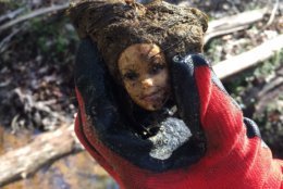 One of the weirder finds during Saturday’s cleanup at Huntley Meadows, part of the annual Fairfax County watershed clean-up. It's a joint effort of the Fairfax county Park Authority and the Nature Conservancy. (Courtesy Nature Conservancy/ Kelley Galowni) 