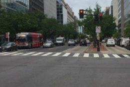 The changes would theoretically allow buses to travel through D.C. faster. (WTOP/John Domen)