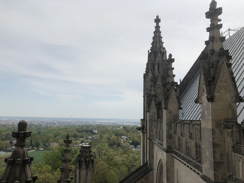 The Washington National Cathedral tolled its bells in support of Notre Dame. (WTOP/Mike Murillo)