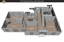 A layout of the first floor of 3201 Woodland Drive. (Courtesy U.S. Attorney Office for D.C. )