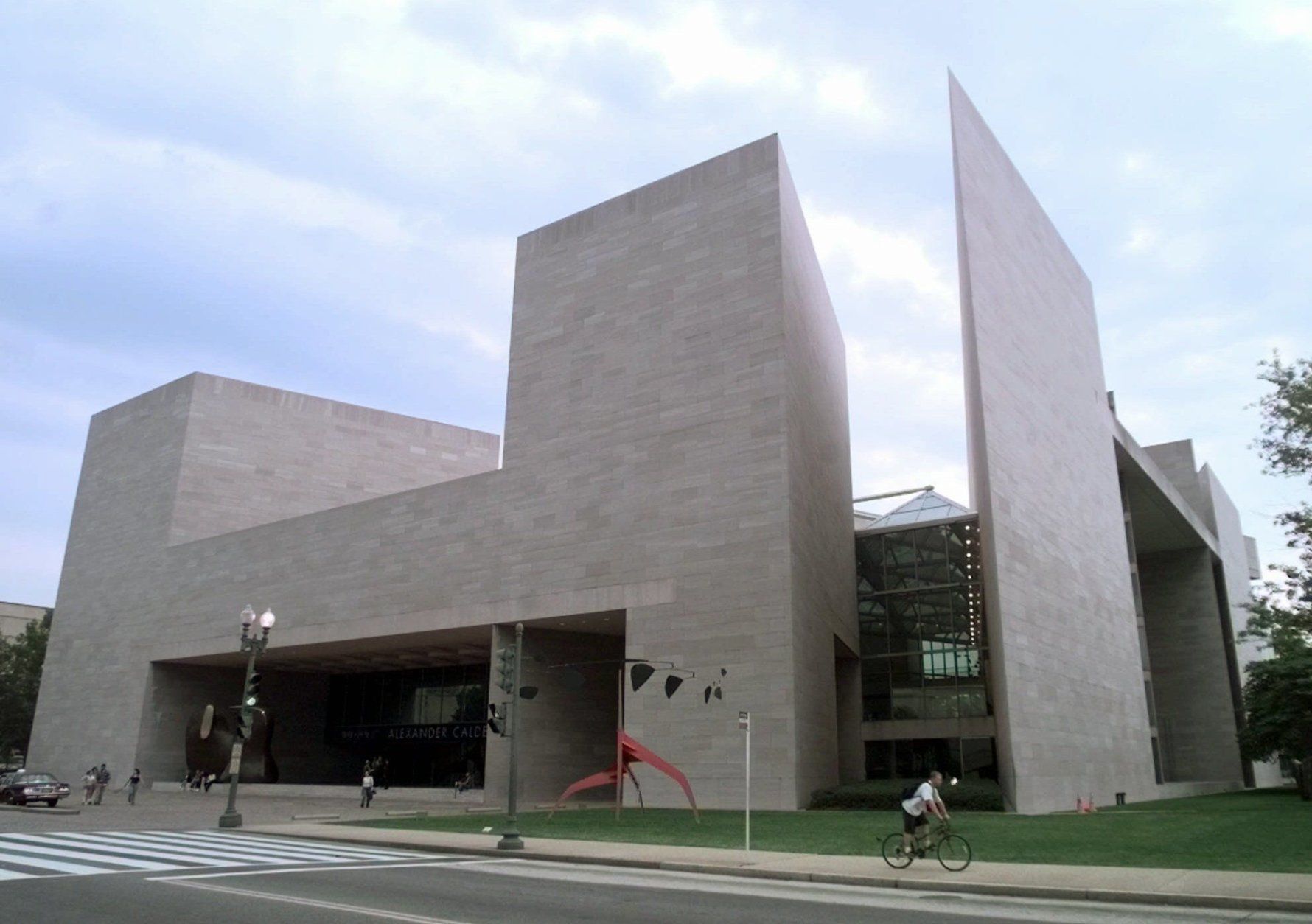 The National Gallery of Art East Building in Washington is seen Sunday, May 3, 1998. Planners are predicting the opening of the Ronald Reagan Building and International Trade Center, which was dedicated Tuesday, May 5, 1998, will be part of a new look for the nation's capital in the new millennium, featuring daring design and a revived inner city. (AP Photo/Wilfredo Lee)
