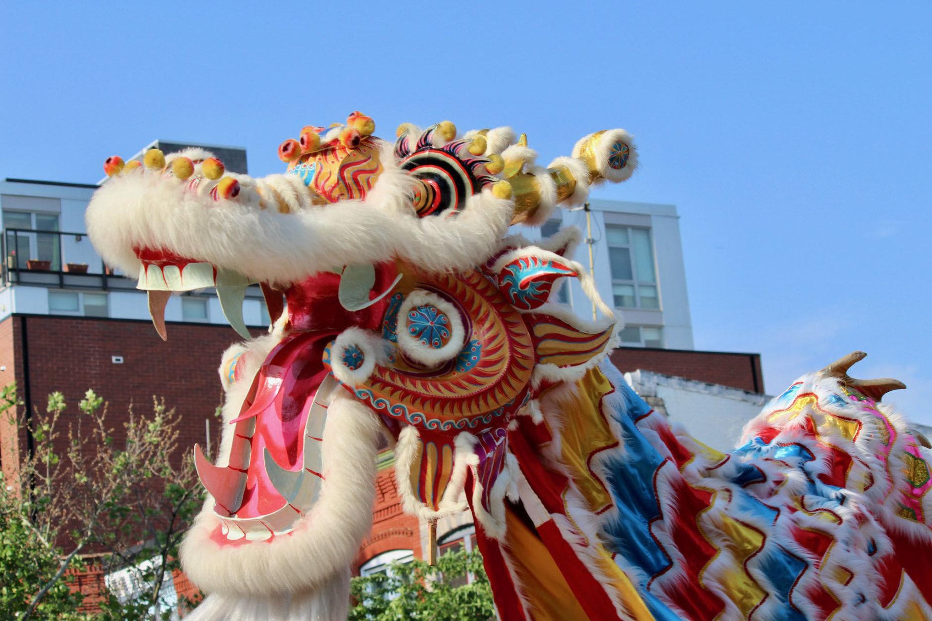 A Chinese dragon at the 2018 Funk Parade. (Courtesy Joe Flood)