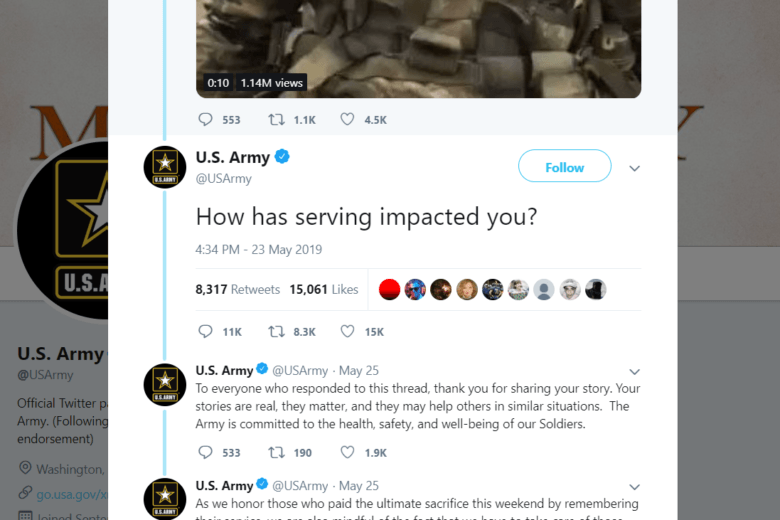 Watch Army Tweet Prompts Painful Replies From Veterans Wtop