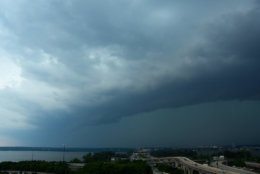 A view of Thursday afternoon's storm from WTOP's Dave Dildine. (WTOP/Dave Dildine)