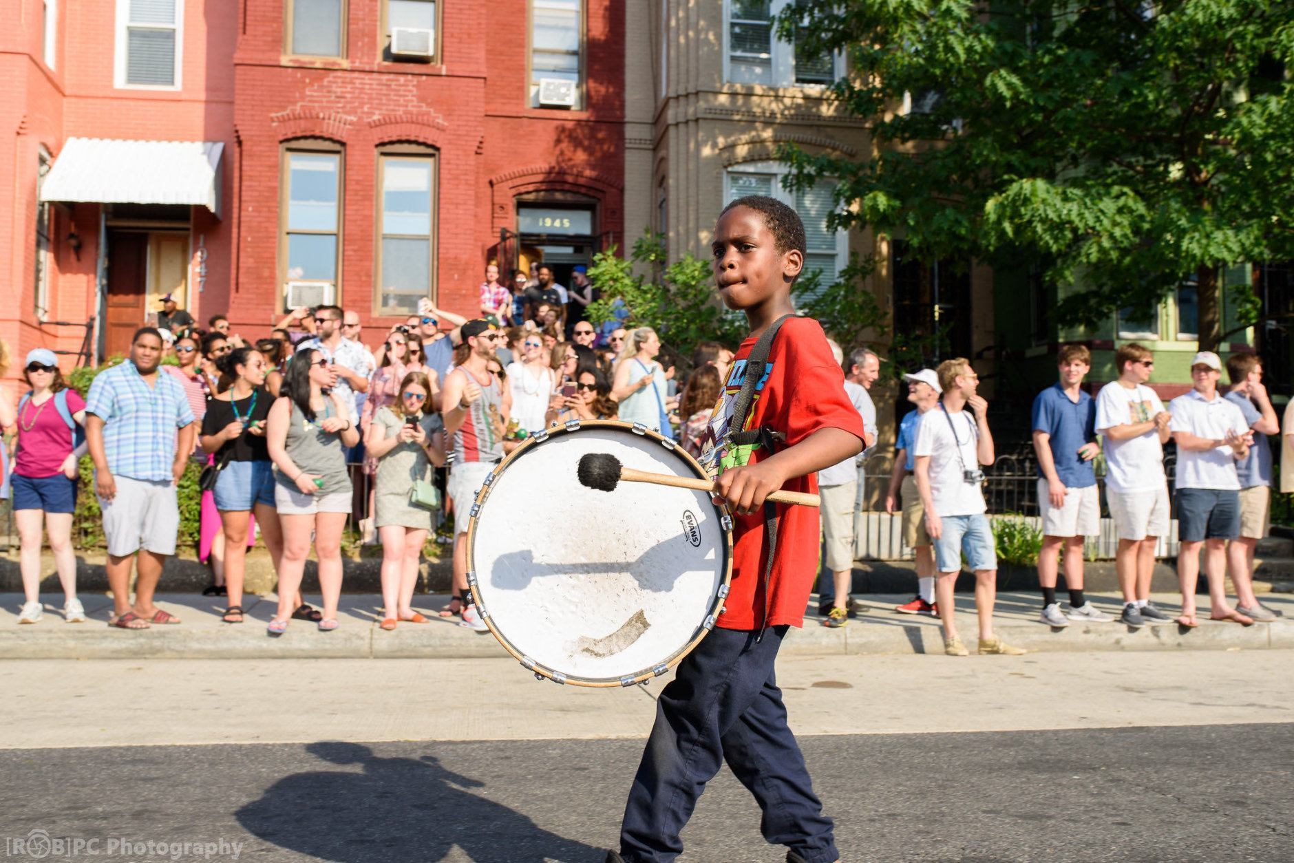 A drummer in the 2018 D.C. Funk Parade. (Courtesy Robert Cannon)