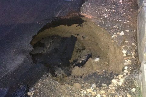 Single NB lane reopens on GW Parkway; sinkhole repairs to continue