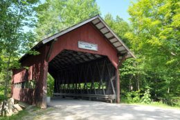 Brookdale covered bridge on Brook Road in Stowe, Vermont; also known as Brook Road or White Caps Bridge