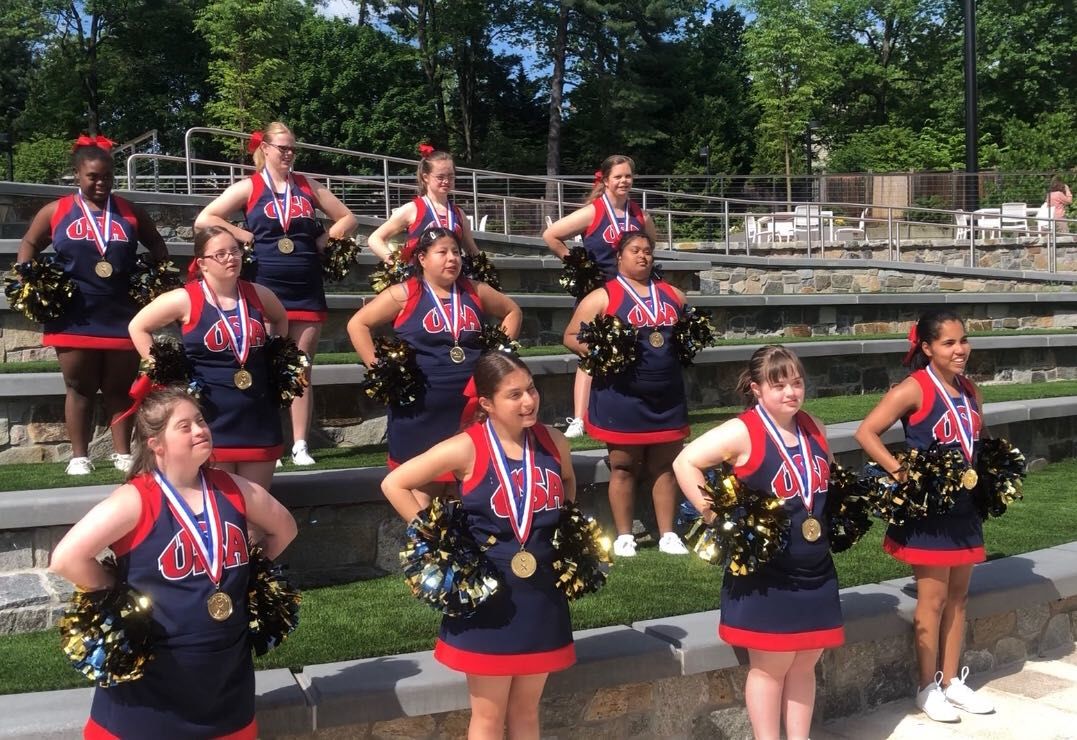 The JOY Supernovas of Montgomery County, Maryland, became the first Special Olympics traditional cheerleading team to compete and win at the Cheerleading World Championships. (WTOP/Mike Murillo)